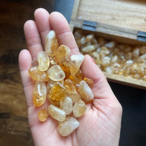 Citrine Tumbled Stones, You Choose How Many Pieces, Solar Plexus Chakra Crystals, Yellow Birthstones