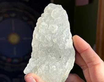 Cúmulo de cuarzo calcita azul druzy - Ejemplar brillante