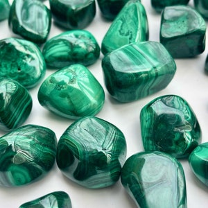 Malachite Tumbled Natural Malachite Stones Manifestation Crystal Affirmation Creativity Heart Chakra