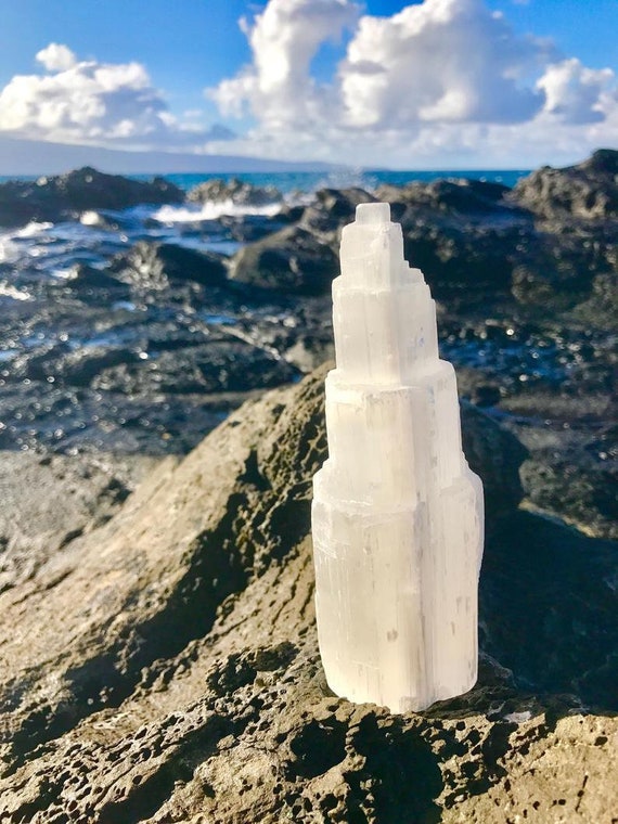 Selenite Tower 6 Selenite Skyscraper Home Decor Satin | Etsy