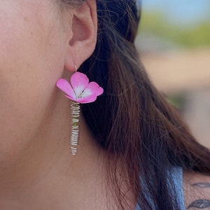 Flower Holder Vase Wire Earrings, Coil Earrings, Plant Lover Gift Flower Necklace Whimsical Jewelry for Boho Women