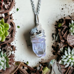 Vera Cruz Amethyst Crystal Necklace, Amethyst Point Pendant, Crystal Jewelry, Crown Chakra Jewelry, Silver Pendants