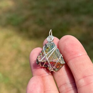 Bismuth Crystal Necklaces, Bismuth Jewelry, Wire Wrapped Bismuth, Perfect Crystal Lab Created
