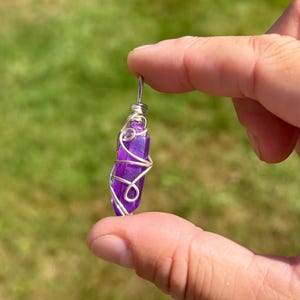 Purple Flame Aura Quartz Necklace, Aura Quartz Pendant, Silver Pendant gift for girlfriend Gift