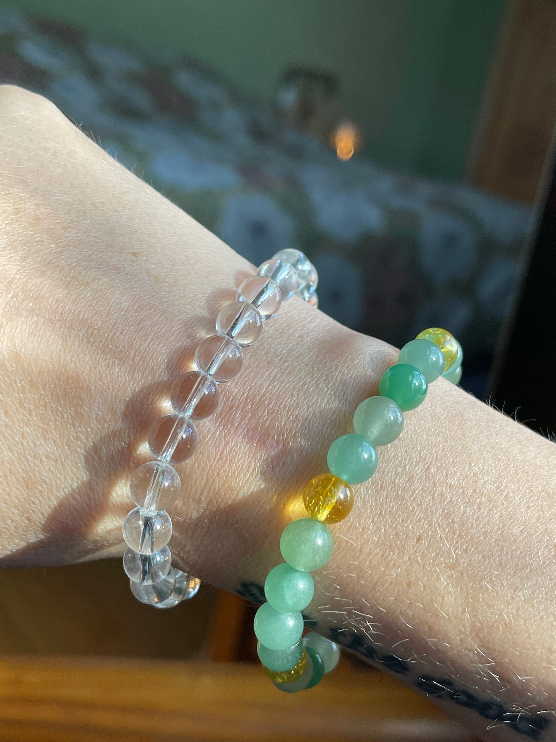 Clear Quartz Crystal Bracelet, Handmade Gemstone Healing