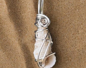 Wire Wrapped Sea Shell Pendant Necklace, Beach Jewelry