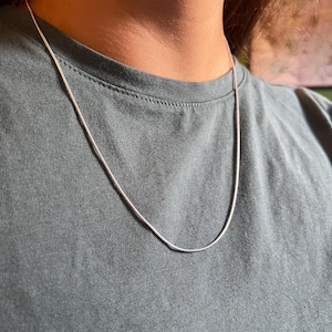 Silver Snake Chain Necklace, Rope Necklace, 22” Necklace for Pendants Waterproof
