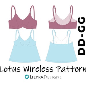 Lotus 2.0 Bra & Cami Pattern - Sizes DD-GG