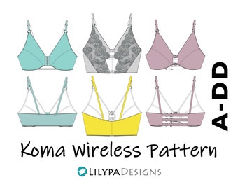 Koma Wireless Bra Pattern = Sizes A-DD