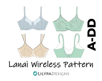 Wzór biustonosza bez fiszbin Lanai = rozmiary A-DD