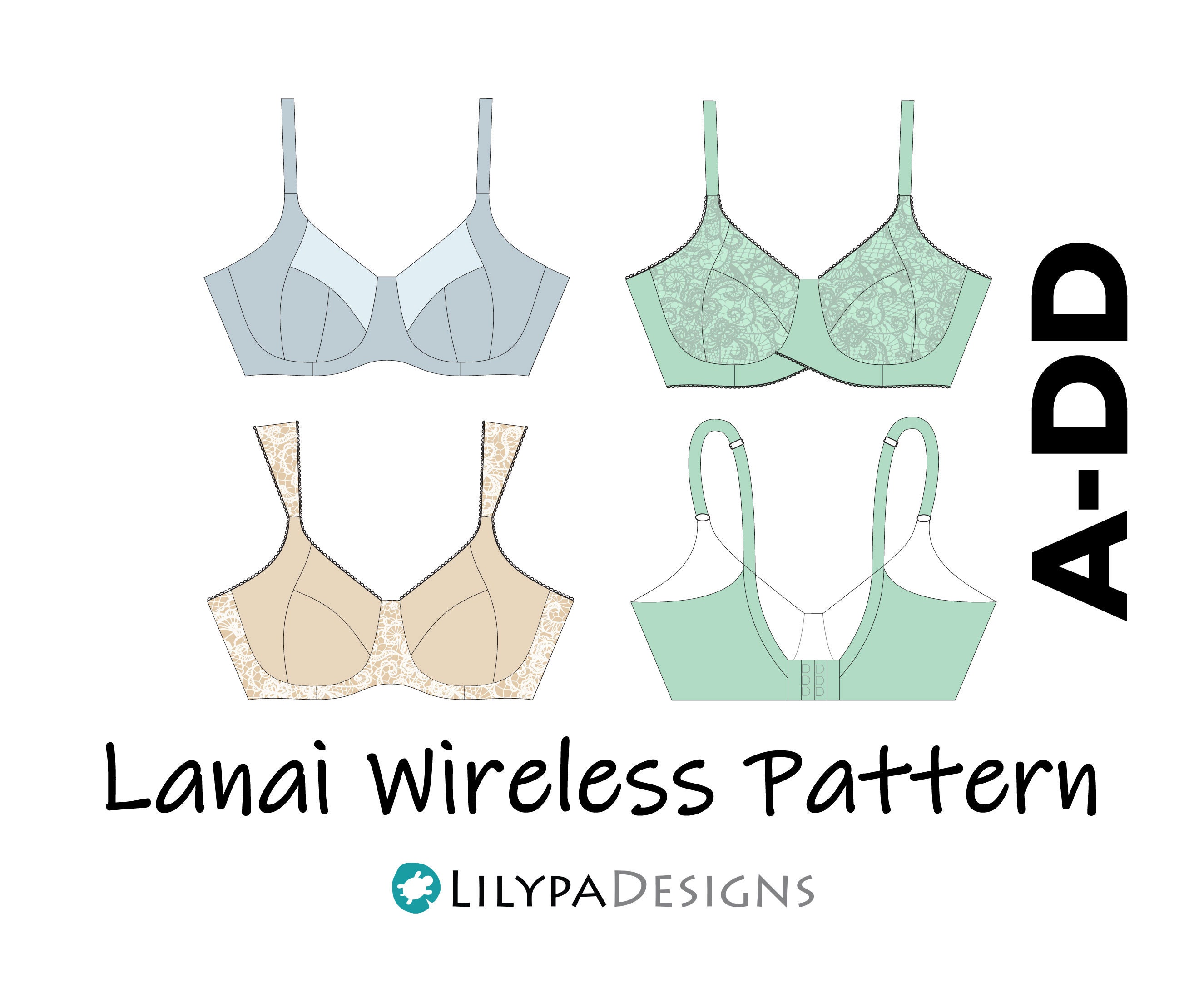 Buy Lanai Wireless Bra Pattern Sizes A-DD Online in India 