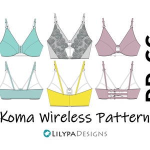 Koma Wireless Bra Pattern = Sizes DD-GG