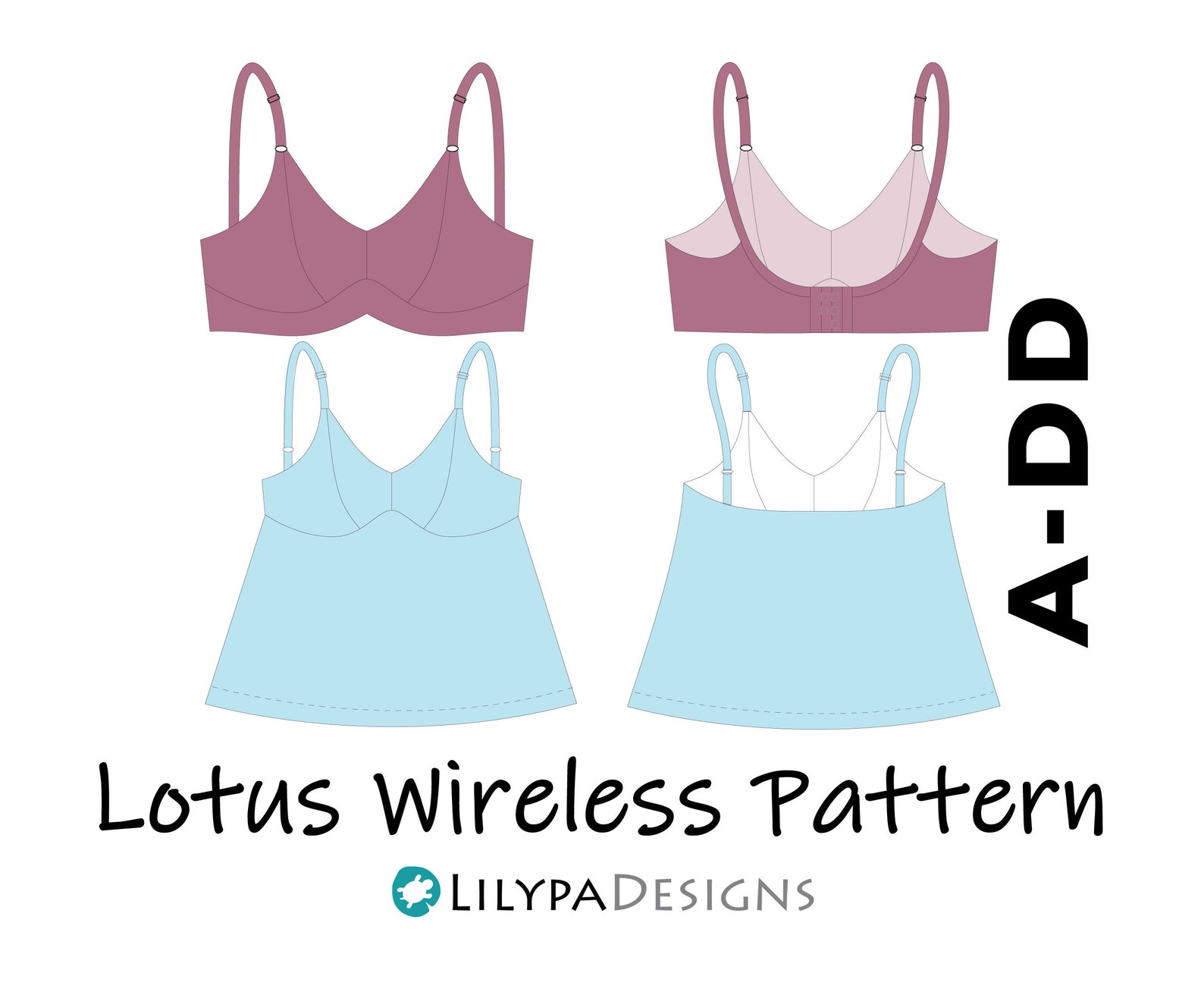 Lotus 2.0 Bra & Cami Pattern Sizes A-DD | Etsy