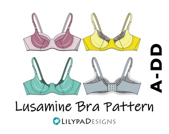 Lusamine Underwire Bra Pattern = A-DD