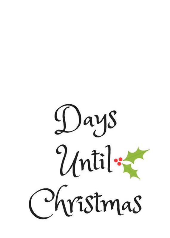 BLANK Days Until Christmas PRINTABLE PDF | Etsy