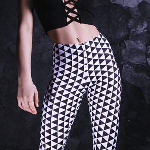 Athleisure Leggings, Checkerboard Print, High-rise Waistband, Buttery Soft  Material, Perfect for Everyday Wear, Stretchy Tights for Workout 