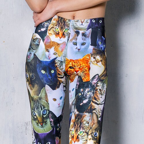 Cat Print Leggings Women Leggings With Cat Heads Plus Size - Etsy