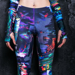 Festival Leggings Women, Burning Man costumes, futuristic clothing, rave set, two piece outfit, rave clothing, Cyberpunk Clothing, pole wear