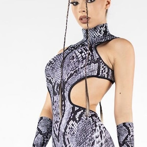 Snake Print Catsuit Etsy