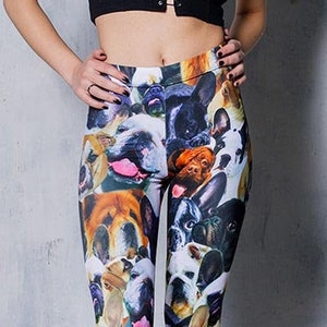 Bedrukte legging met honden, legging met dierenprint, cadeau hondenliefhebber, leggings voor dames, leggings voor grote maten, yogaleggings, trainingsleggings