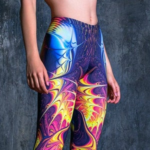 Blue Extra High Waist Shiny Disco Leggings 