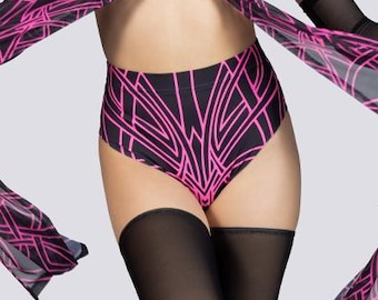 Pantaloncini corti Rune Spell rosa - Pantaloni a vita alta perfetti per i festival