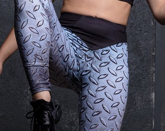 Leggings de cintura alta de acero, leggings para mujer, ropa de gimnasio, pantalones de yoga, atuendo deportivo, ropa de pole dance, leggings de compresión, mallas de gimnasio