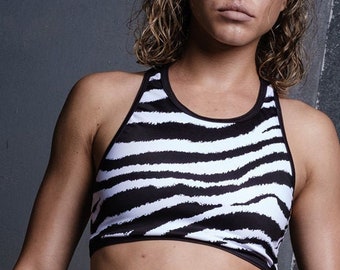 Zebra Sports Bra, yoga sports bra, best gym sports bra, pole dance wear, tanning sports bra, pole dance wear, festival clothing, yoga outfit