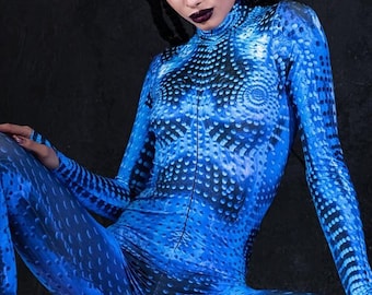 Disfraz de Halloween para mujer, disfraz de Halloween para adultos, disfraz de cosplay de droide, disfraz de ciencia ficción para mujer, moda cibernética, disfraz futurista.
