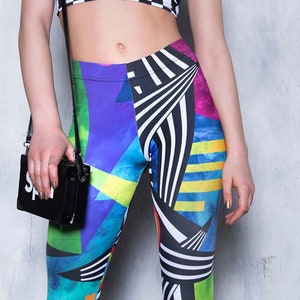 Festival Leggings, printed yoga leggings, high waisted leggings for women, festival clothing, rave wear, psychedelic clothing, DevilWalking