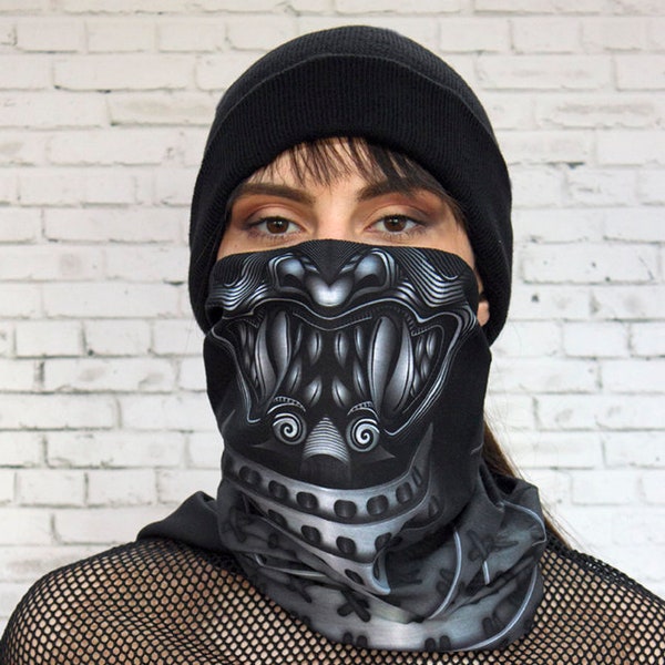 Samurai Neck Gaiter, cache-cou noir pour homme, bandana cache-cou Halloween, cache-cou rafraîchissant, cache-cou UV, cache-cou chamois