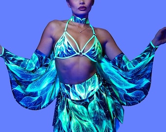 Forest Fairy Wings - Green Rave Accessories