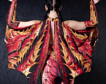 Alas de Dragón Rojo – Accesorios de Halloween