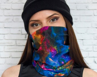 Galaxy Neck Gaiter, tube scarf for women, bandana face mask, cooling neck gaiter for women, lightweight breathable neck gaiter, Neck warmer