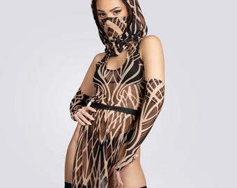 Desert High Slit Dress - Dune Rave Outfit for Women