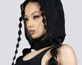 Black Rave Hood - Festival Accessories