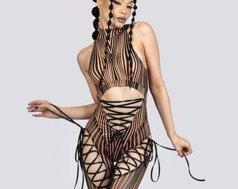 Dune Ribbon Cut Out Jumpsuit - Festival Outfit for Women