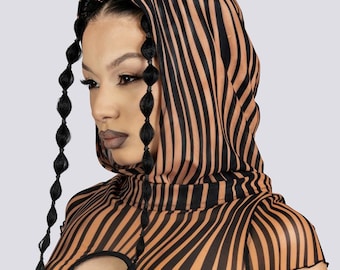 Dune Rave Hood - Beige Head Accessories for Festivals