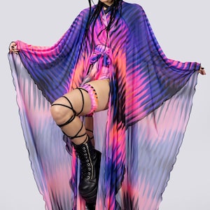 Violet Dusk Rave Kimono – Women's Robe for Festivals