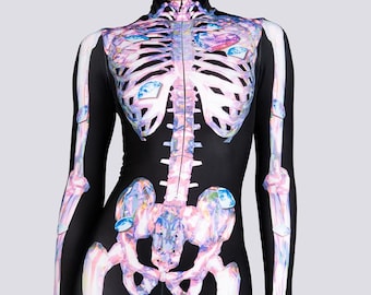 Pink Diamond Skeleton Halloween Costume - Glow In The Dark Outfit