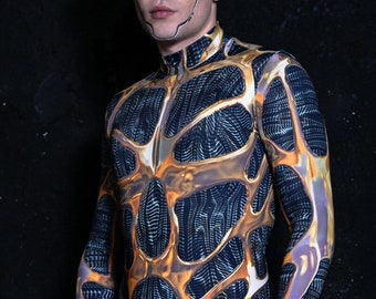 Cyborg Men's Costume, Men Halloween Costume, Halloween Costumes for Couples, Men Robot Costume, Men Alien Costume , cyber clothing & fashion