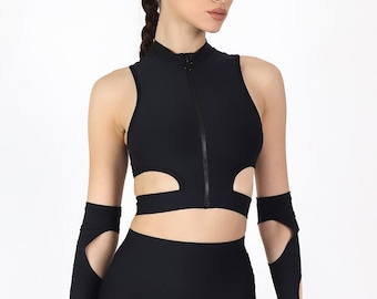 カットソー(長袖+七分) cut out tops 七分袖カットソー ブルー | SINME