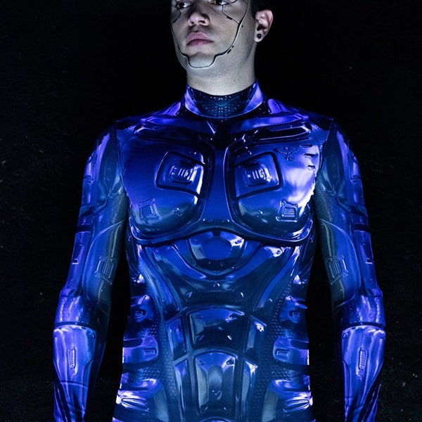 Disfraz ciberpunk para hombre, disfraz de Halloween para hombre, disfraces para parejas, disfraz de robot para hombre, disfraz de ciencia ficción, disfraz cibernético, atuendo de Burning Man