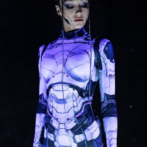 Sci Fi Warrior Costume, Halloween Costume Womens, Robot Cosplay Costume, Sexy Cosplay Bodysuit, Cyberpunk Outfit, Cyborg Costume for Adult