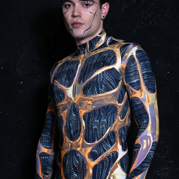 Cyborg Men's Costume, Men Halloween Costume, Halloween Costumes for Couples, Men Robot Costume, Men Alien Costume , cyber clothing & fashion