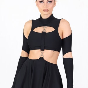 techno party dress BamGleam Women's Black Summer Techno Club Night Rave Mini Dress,Backless  Strapless Mesh Ribbon Design Pleated Slim Fit Birthday Pool Party Outfits