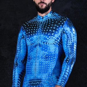Men Halloween Costume, adult Halloween costume, sci fi costume for men, cyber fashion, futuristic costume, cyberpunk clothing, rave outfit