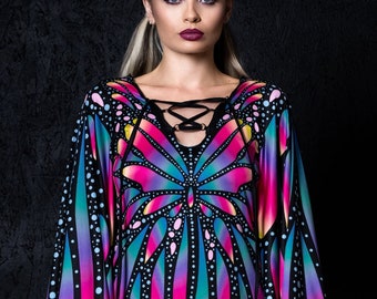 Vlinderjurk, Halloween-jurk, sexy Halloween-kostuum vlinder, boho Halloween-jurk, sexy Halloweenkostuum voor vrouwen, Feeënjurk