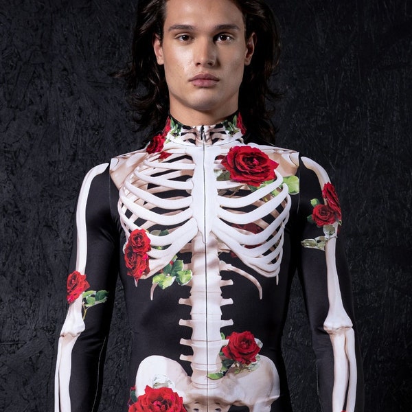 Skeleton Costume Formal Mens Day of the Dead Suit