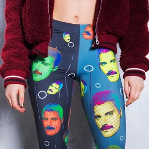 Freddie Leggings , printed leggings, funky leggings, festival leggings, festival clothing women, rave outfit, yoga leggings for women
